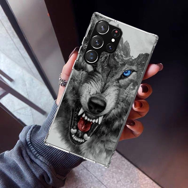 Angry Animal Wolf Fierce Phone Case For Samsung Galaxy S23 S24 S25 Edge S26 Ultra S22 + S21 Plus S20 FE Cover Silicone Print She