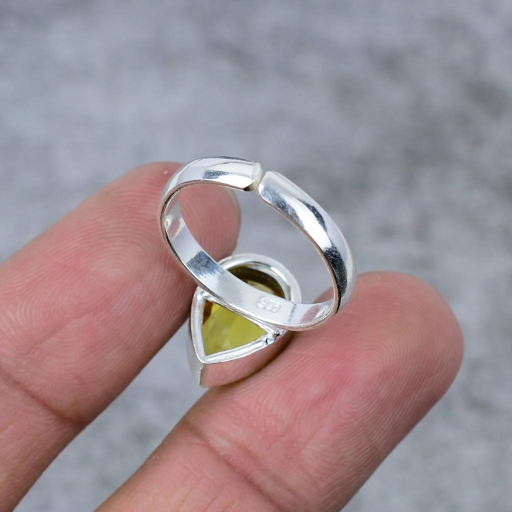 Citrine Gemstone Handmade 925 Sterling Silver Jewelry Ring Size 7 M-277