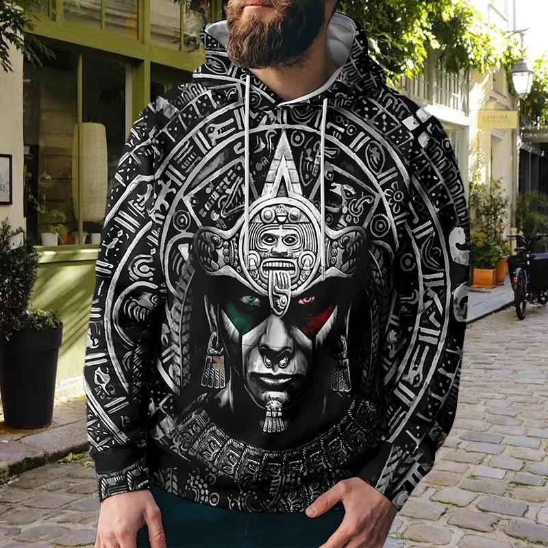 Осенняя новинка 3D Mysterious Chief Printed мужская тонкая толстовка с капюшоном Повседневная, удобная 3D цифровая печать толстовка мужская