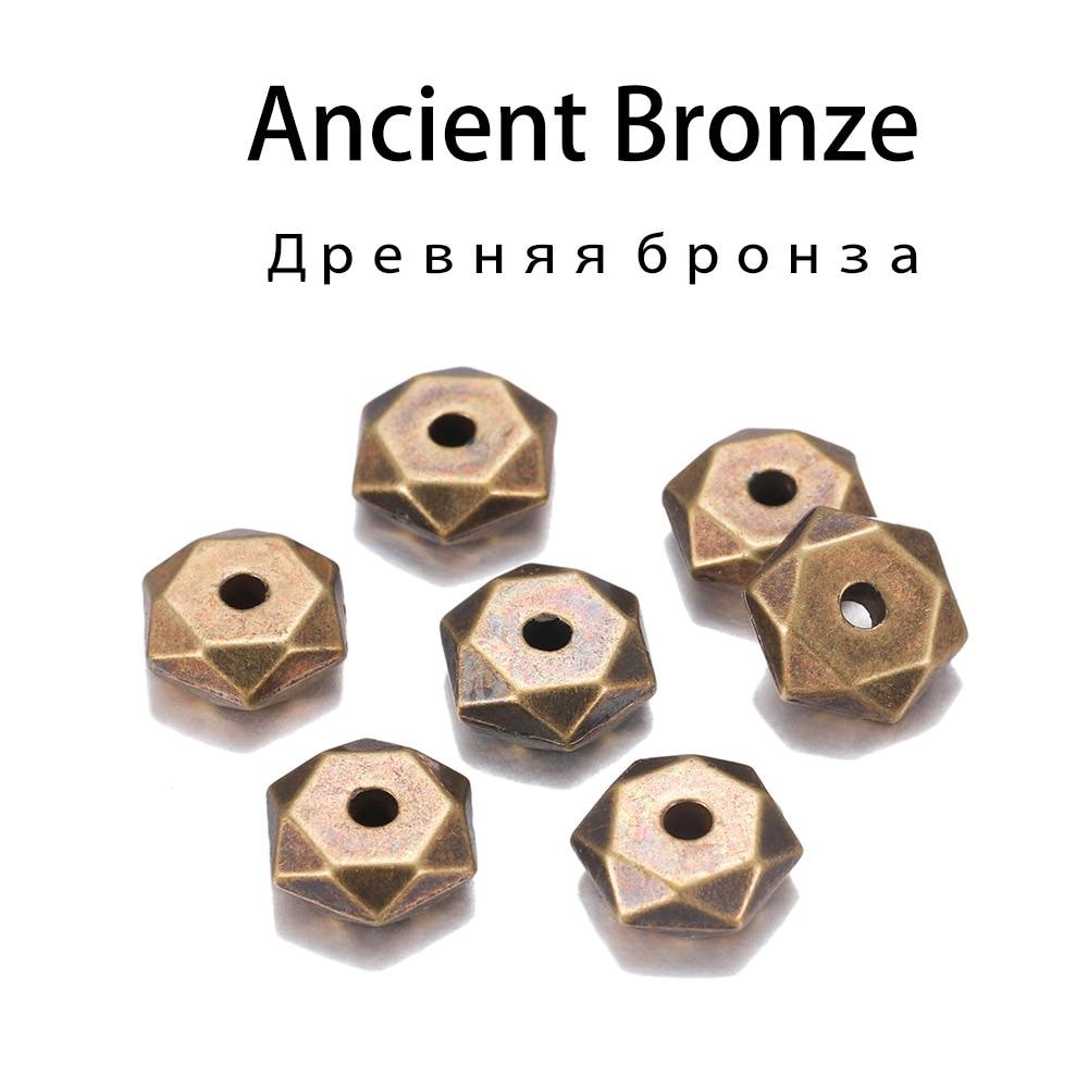 200pcs/lot 7mm Hexagon Gold CCB Plastic Wheel Round Beads Loose Spacer Bead For Bracelet Necklace DIY Jewelry Making Findings