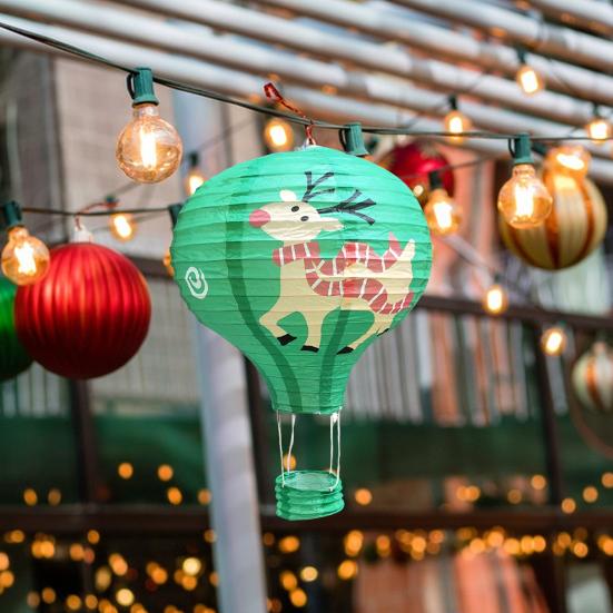 Рождественский бумажный фонарь, воздушный шар, бумажный фонарь, многоразовый декоративный подвесной бумажный фонарь для детского дня рождения, рождественский