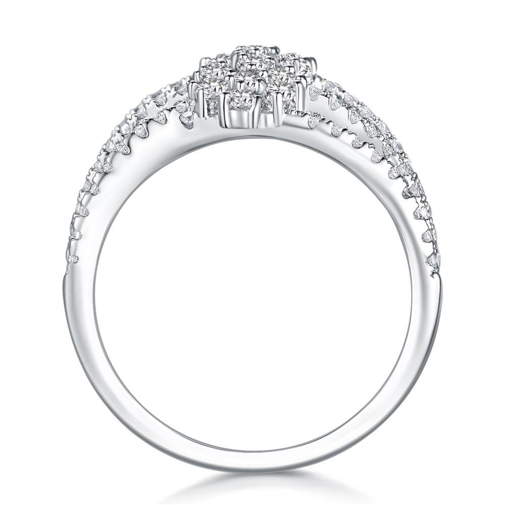 Vinregem Luxury 100% 925 Sterling Silver Sparkling 3EX VVS1 D Color Real Moissanite Full Diamond Ring for Women Wedding Party Fine Jewelry Gifts