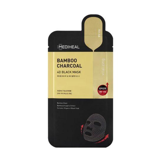 Mediheal Черная маска Bamboo Charcoal 4D, эластичность, питание, 10 листов