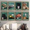 Ретро-арт животное холст картина мой господин тема плакат ванная комната письмо лозунг настенная живопись коридор украшение дома фреска без рамки