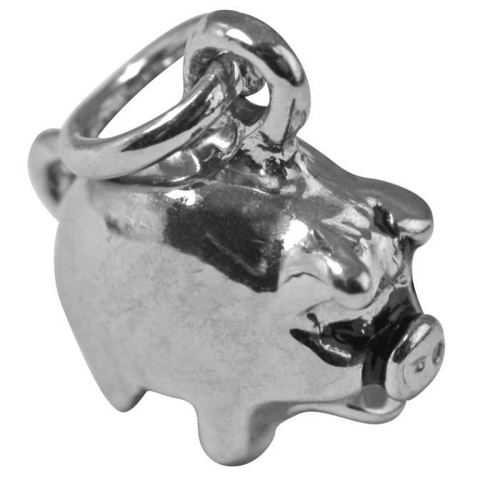 Pendentif - Métal - Porte-bonheur - Argent - 11mm - Oeillet 2,5mm