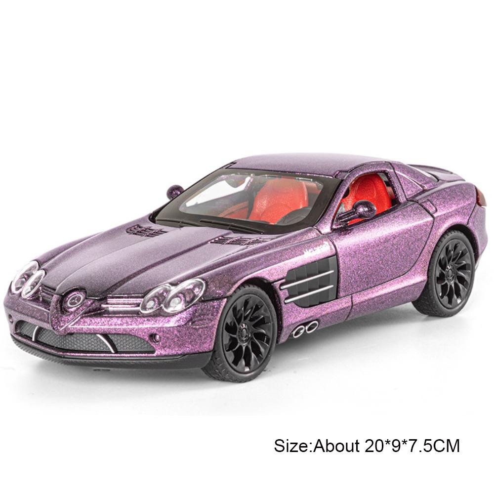 1:24 SLR ONE Sports Car Toy Model Light Music Pull Back Lift Tail Wing Simulation Supercar Miniature Models Collection Gifts