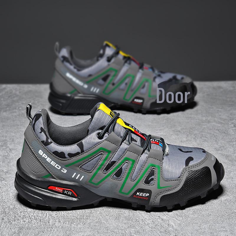 Men's Outdoor Hiking Shoes Breathable Large Size 42-48, Anti-Slip Trail Running Sneakers for Cross-Country Travel, Durable Lightweight Footwear