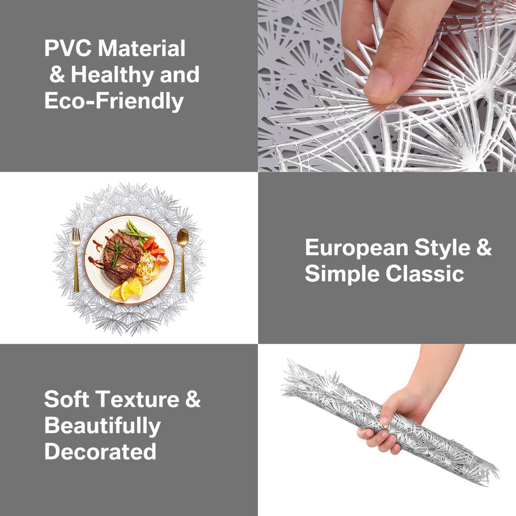 Салфетки Flower Bloom 38 см прессованные виниловые круглые подставки для стола в столовой набор из 4/12 моющихся праздничных свадебных столов