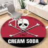 Cream Soda Skull Round Rug – Non-Slip Round Floor Mat – Indoor Home Decor Rug