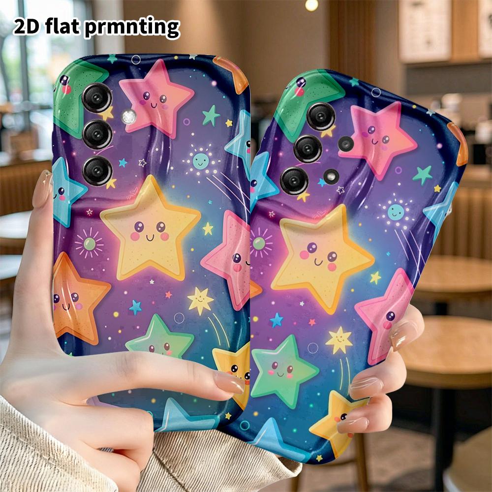 Phone Case: 2D flat, suitable for Samsung Galaxy A34 A35 M05 M06 S20 S22 S21 FE Plus 5G protective case, cartoon stars, Christmas and Halloween perfec