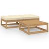 Day and Night - Day and Night Garden Furniture Set 3 Pieces and Cushions Solid Pine Wood