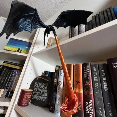 Скульптура «Пламя дракона» для книжного уголка, готический орнамент «Огнедышащий дракон», подарок на Хэллоуин, день рождения, украшение для книжной полки