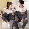 Thickened Warm Women Sleepwear for Winter Flannel Ladies Pajamas Home Wear Two-Piece Cartoon Bear Soft Comforts Cute
