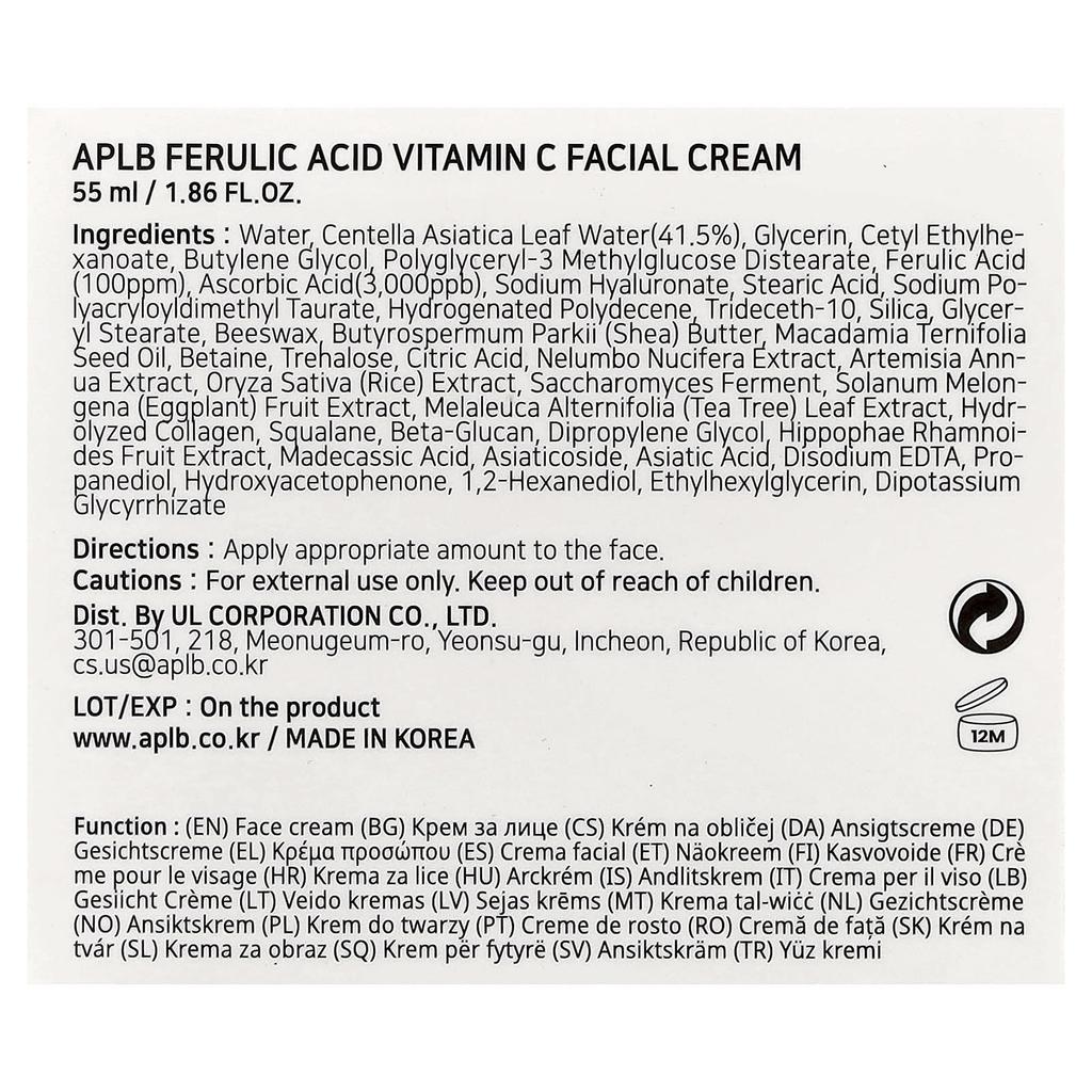 APLB Крем для лица с феруловой кислотой и витамином С, 55 мл (1,86 жидких унций)