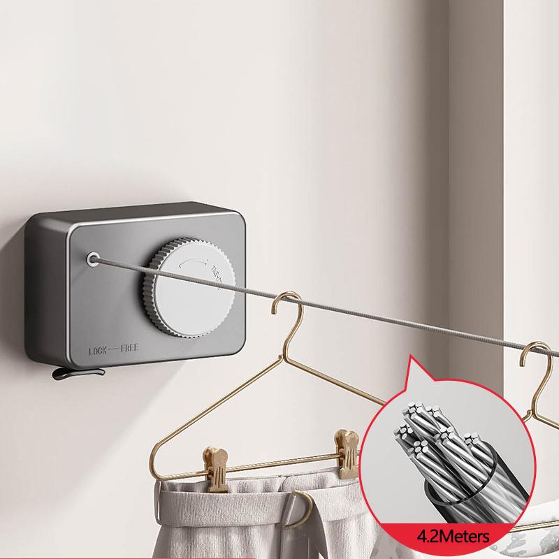 Invisible Clothes Retractable Clothesline House Interior Small Multipurpose Clothesline Drying Rack Wall Rope For Drying Clothes