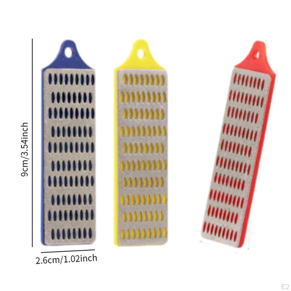 3x Kitchen Knives Sharpening Tool Set Handheld Grinding Wearproof 180 260 Grit Easy To Use