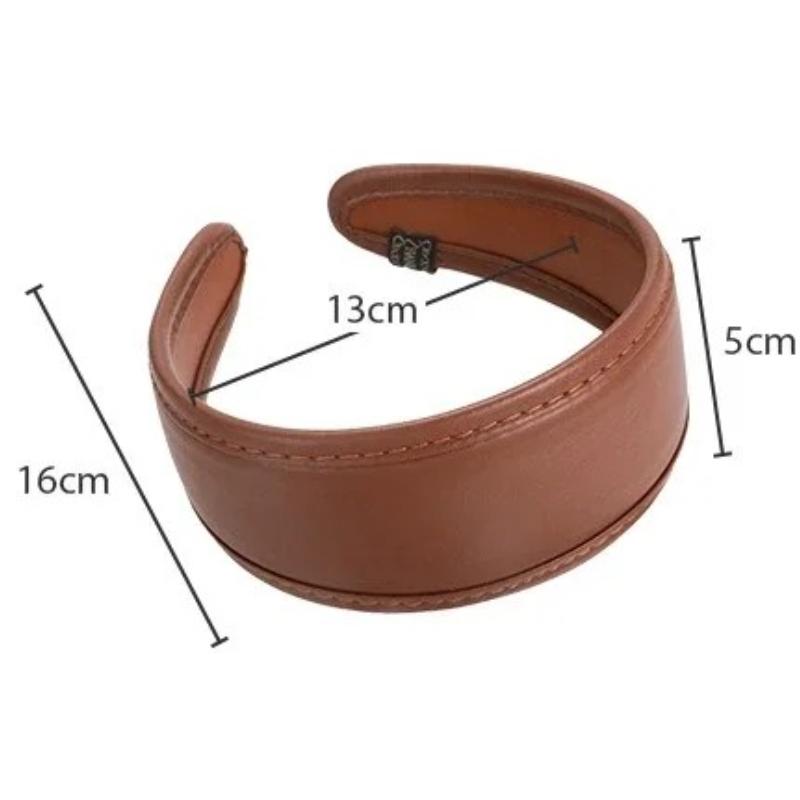 Обруч для волос во французском стиле, ретро кожаные широкие повязки на голову, женская повязка на голову, женский головной убор для умывания и макияжа, аксессуары для волос