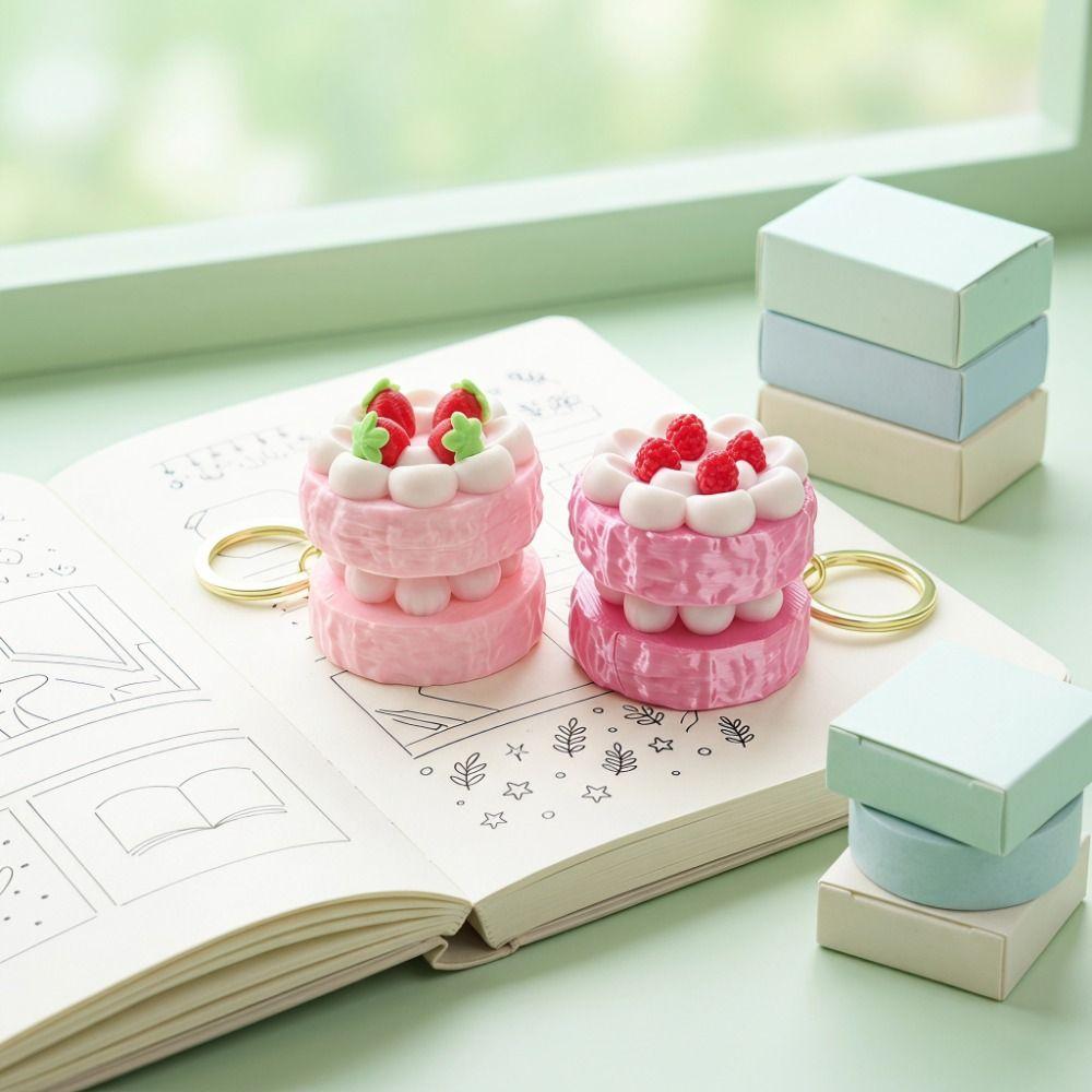 3D Printed Simulation Fruit Key Ring Realistic Macaron Pendant Dessert Fidget Clicker Car Pendant