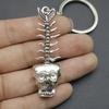 Hot Selling Jewelry, Simple Skull and Fish Bone Keychain Pendant