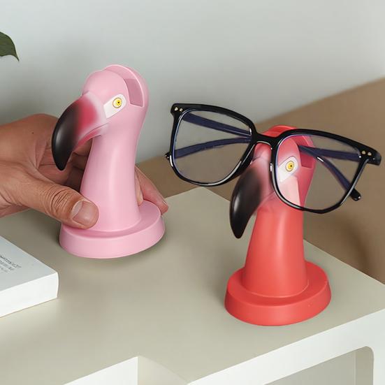 Держатель для очков Фламинго, подставка для очков, статуэтка животного из смолы, украшение для рабочего стола, прочная нескользящая стойка для очков