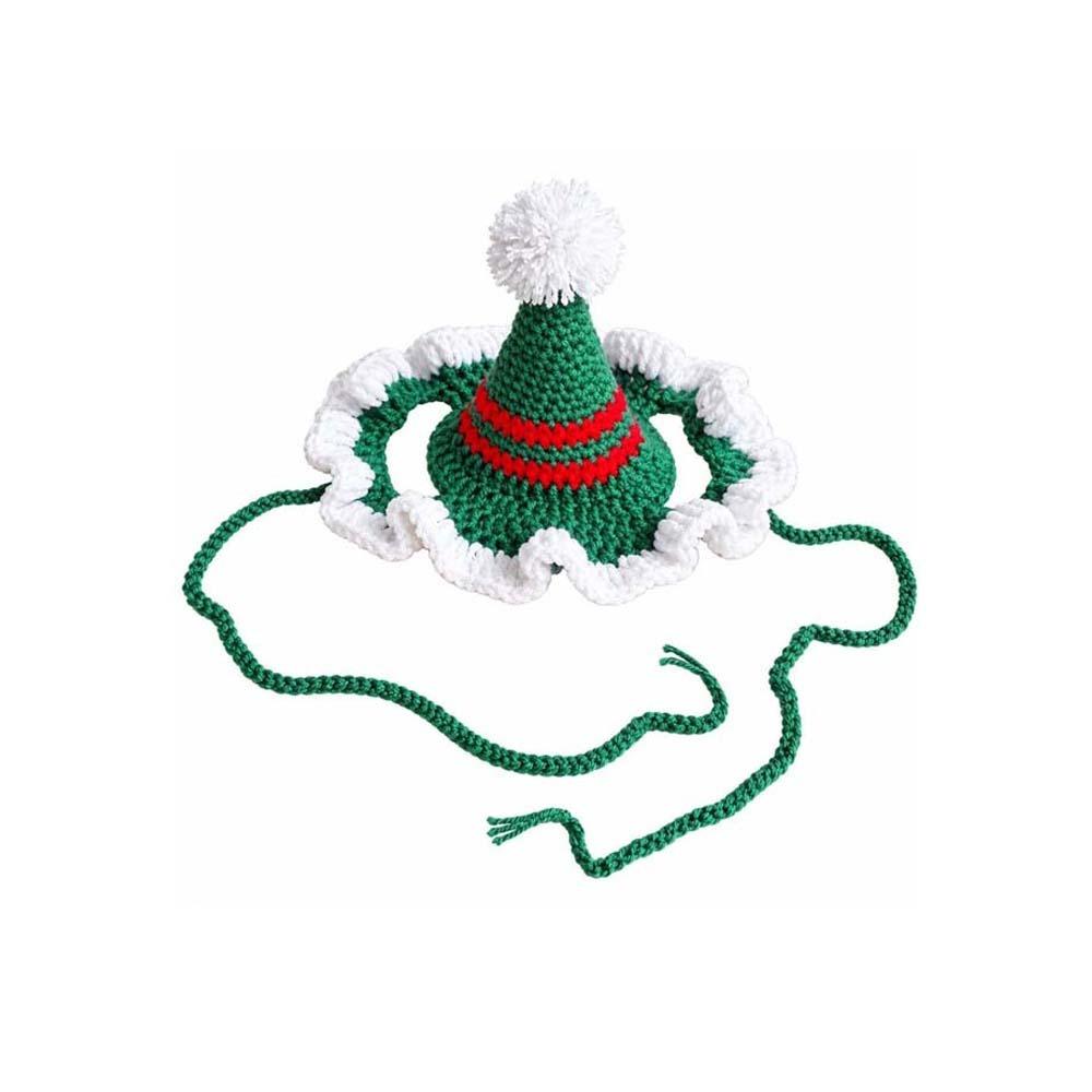 Jingle Bell Cat Bell Collar Knitted Yarn Cute Santa Hat Pet Christmas Hat Pet Party