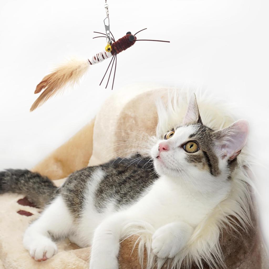 SONGWAY Cat Toy Bug Cat Teaser Wings Insect 6 Insect Tails Replacement