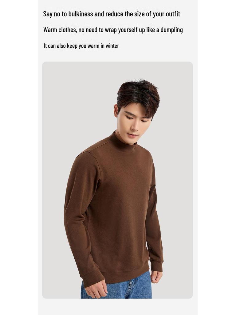 A-type Men's Thick Warm Wool Velvet Two-in-One Long Sleeve Shirt for Autumn/Winter