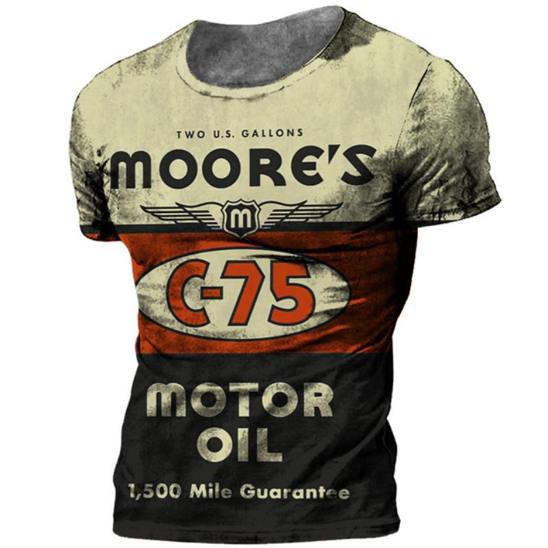 Винтажная футболка для мужчин с 3D-принтом, с круглым вырезом, мужская футболка в байкерском стиле с коротким рукавом, свободные топы, футболка Homme Camiseta Hombre