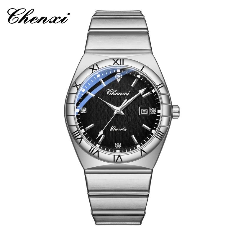 Men's Quartz Watches Fashion Luminous Calendar Stainless Steel Strap Waterproof Business Elegant Male Wristwatch