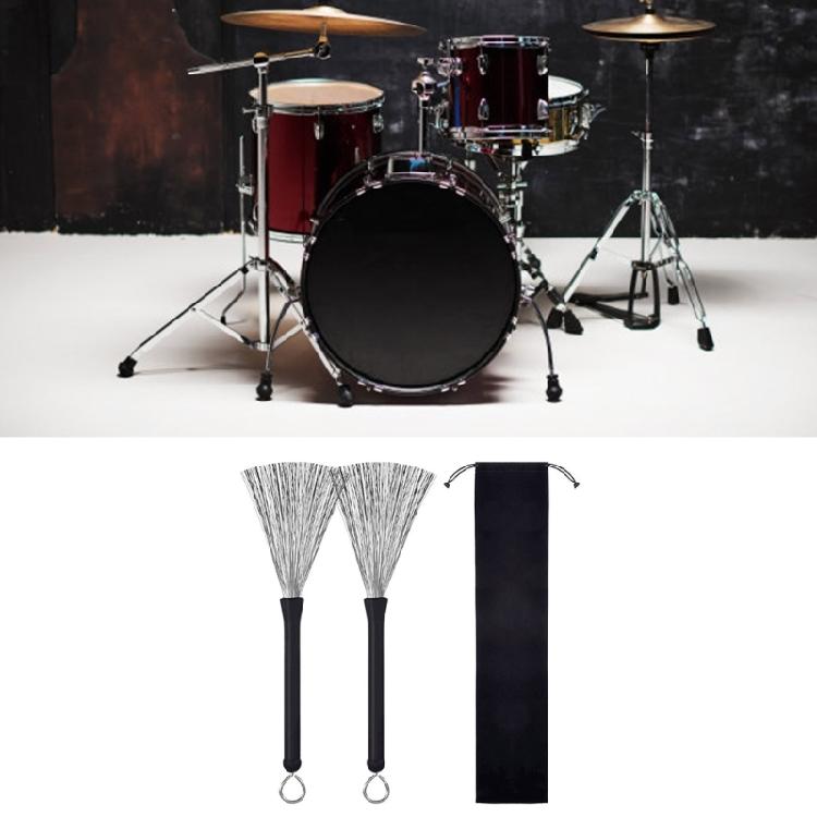 1 пара выдвижных барабанных щеток из стальной проволоки, удобная ручка, барабанные проволочные щетки, аксессуары для музыкальных инструментов, долговечные