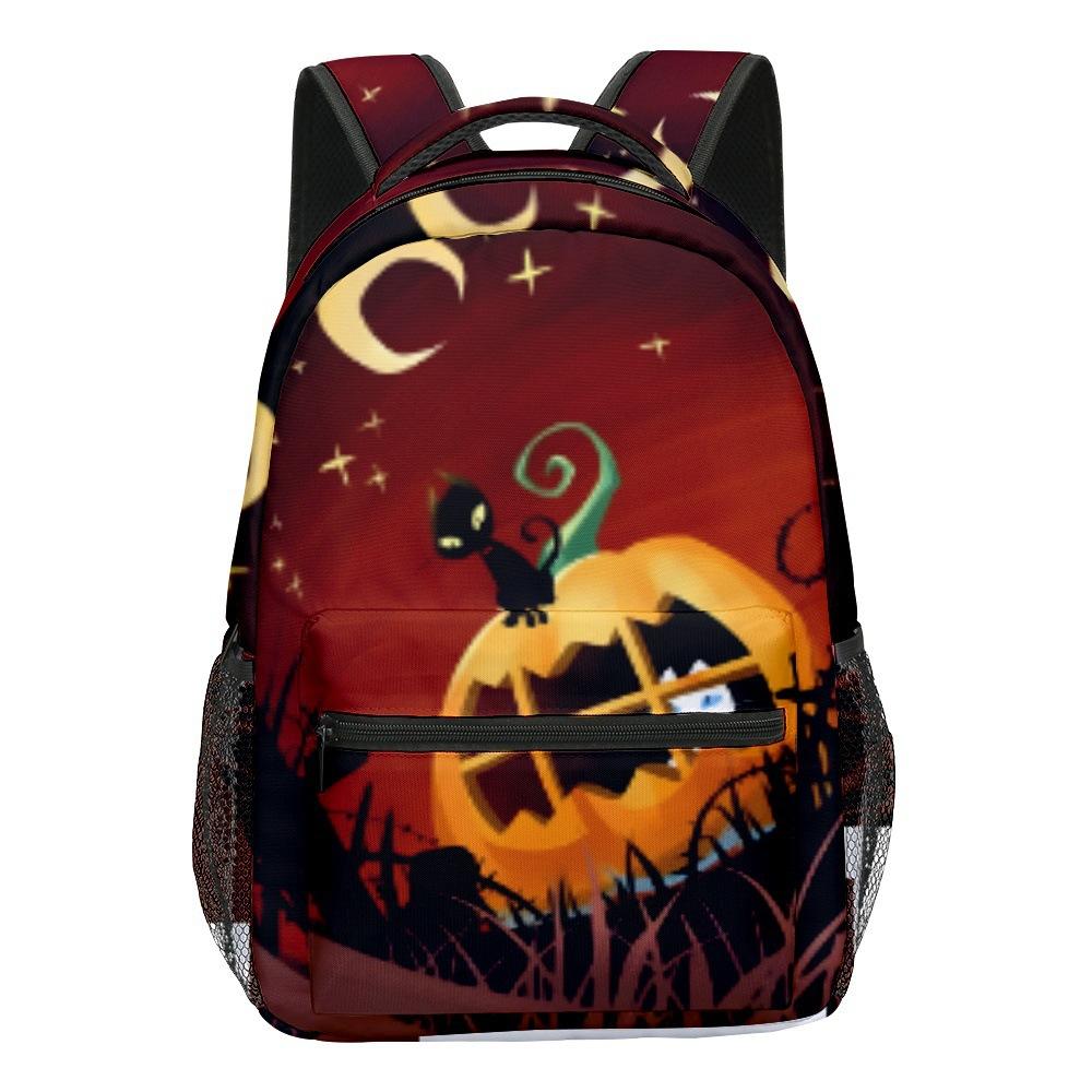 Cartoon Kpop Youthful School Bags Unisex Halloween Pumpkin Travel Bags 3D Print Oxford Waterproof Notebook Shoulder Backpacks