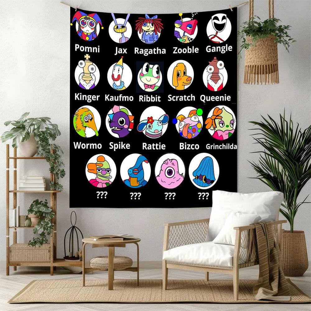 Digital Circus12 Wall Decor Tapestry Art For Pet Memorial Birthdaywedding Party Backdrop Family Gift