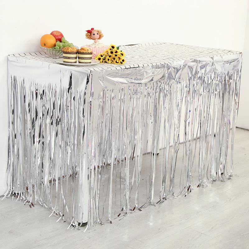 Мишурная юбка для стола 275x75см - Украшение для вечеринки и мероприятия