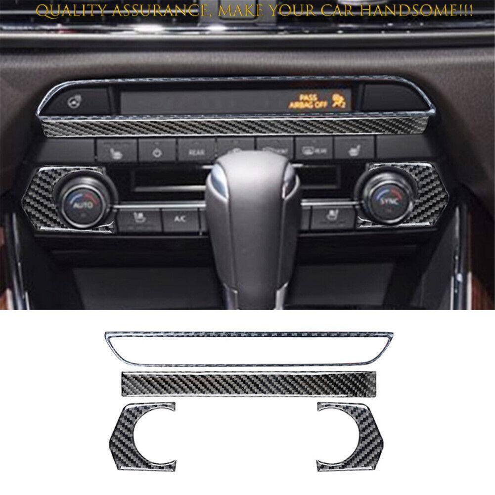 For Mazda CX-9 2016-2023 Real Carbon Fiber Center Console AC Switch Panel Trim