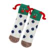 Super Cute Cartoon Socks Medium Tube Socks Season Thickened Warm Coral Fleece Socks Embroidered Expression Floor Sleeping Socks