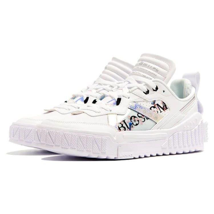 Li Ning 001 Unblock Sakura Limited прочные дышащие низкие кроссовки для скейтбординга женские белые AGCR346-1