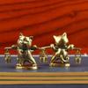 Ретро Латунная Фигурка Счастливого Кота Маленькая Фэн-шуй Креативный Чайный Питомец Стол Офис Подарок Миниатюрная Скульптура Декор для Дома Шкафа