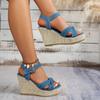 Fashion Women Wedge Sandals Thick Bottom Retro Open Toe Ladies Shoes 2025 Fashion Platform Plus Size High Heels Sandals Zapatos De Mujer