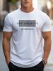 Summer Men's 100% Cotton Loose Wiry Fit Large Los Angeles Pattern Print Slim Casual Sports Round Neck Short Sleeve T-shirt Top