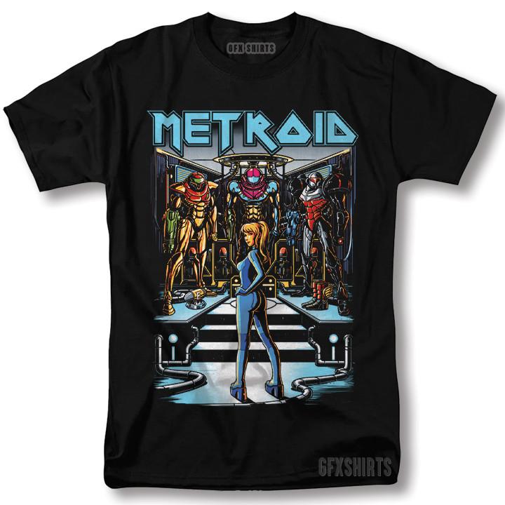 Футболка Metroid Samus Игровая приставка NES Classic Игра Nintendo Ретро Графическая футболка Унисекс Футболка