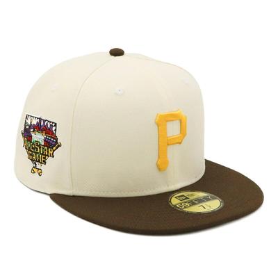 Newera Cap 59FIFTY 70823787 NER35C7684 MLB Pittsburgh Pirates PIT White Белая боковая нашивка ONSPOTZ Изготовленная на заказ кепка Gokyu Fifty 5950 Боковая нашивка прямая