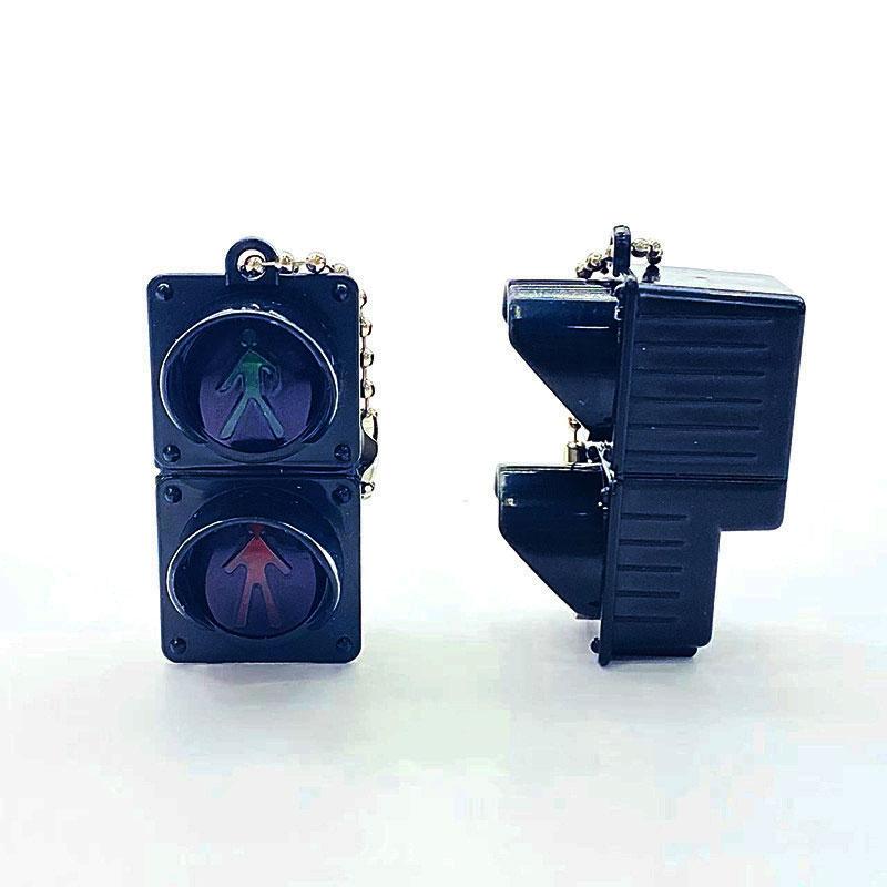 Светящийся красный и зеленый свет брелок для ключей с изображением людей, рюкзак, подвеска, мини, милый пешеходный фонарь, светодиодный светящийся брелок