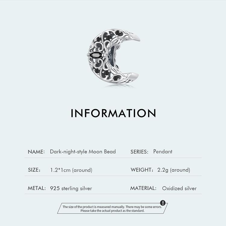 WOSTU Очаровательные лунные бусины со звездами и галактиками из стерлингового серебра 925 пробы в стиле темной ночи, подходят для изготовления женских браслетов и браслетов своими руками, ювелирных изделий