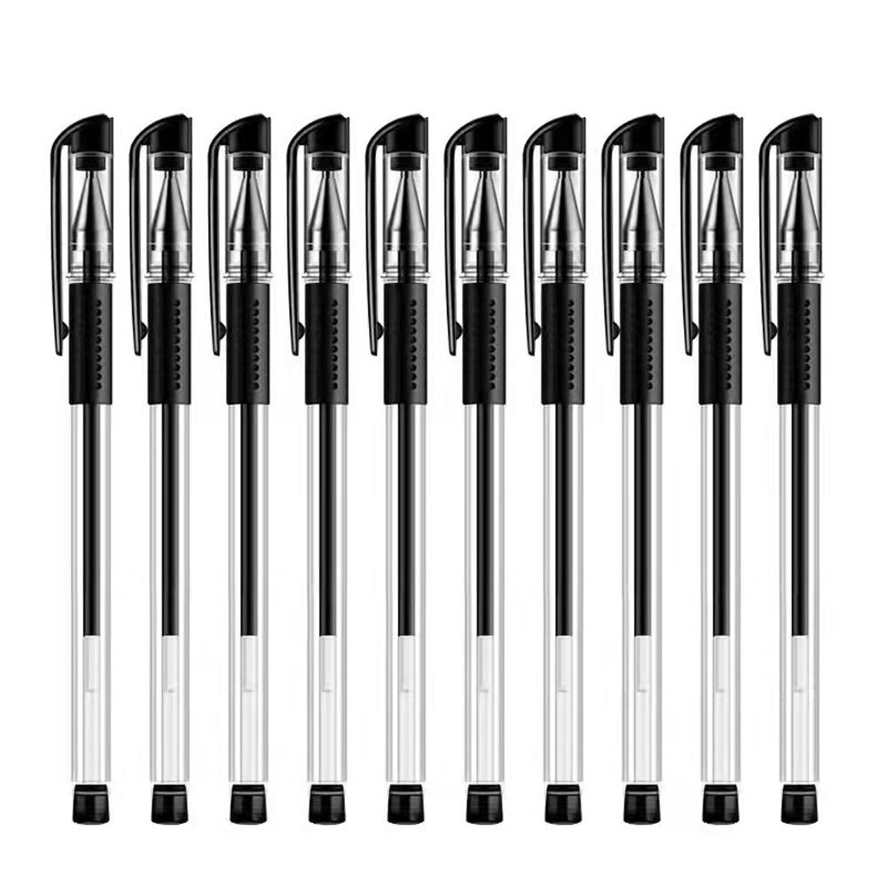 100 шт. набор гелевых ручек, школьные принадлежности, черный, синий, красный цвет чернил, 0,5 мм, шариковая ручка, кавайная ручка, инструмент для письма, школьные канцелярские принадлежности