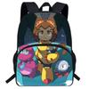 Kids Cartoon Backpack School Lightweight Ergonomic Dual Strap Bag With Printed Design Oxford Fabric Grade 1-2 Students