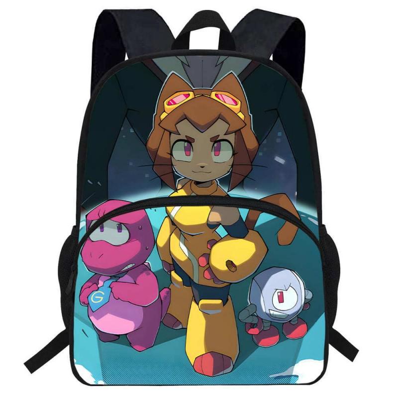 Kids Cartoon Backpack School Lightweight Ergonomic Dual Strap Bag With Printed Design Oxford Fabric Grade 1-2 Students