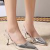 Fashion Spring New Baotou Sandals for Women Fashion Pointy Shallow Mouth Word with Anti-slip Wear-resistant High Heels