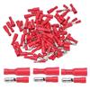 50 Pairs Red Insulated Wire Terminals Quick Crimp Crimp Connectors Electrical Wiring