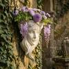 Unique Elf Relief Planter Fairy Face Shape Wall Planter, Girl Flower Pot, Mounted Resin Sculpture Vase for Indoor Outdoor, Cactus, Herbs, Air