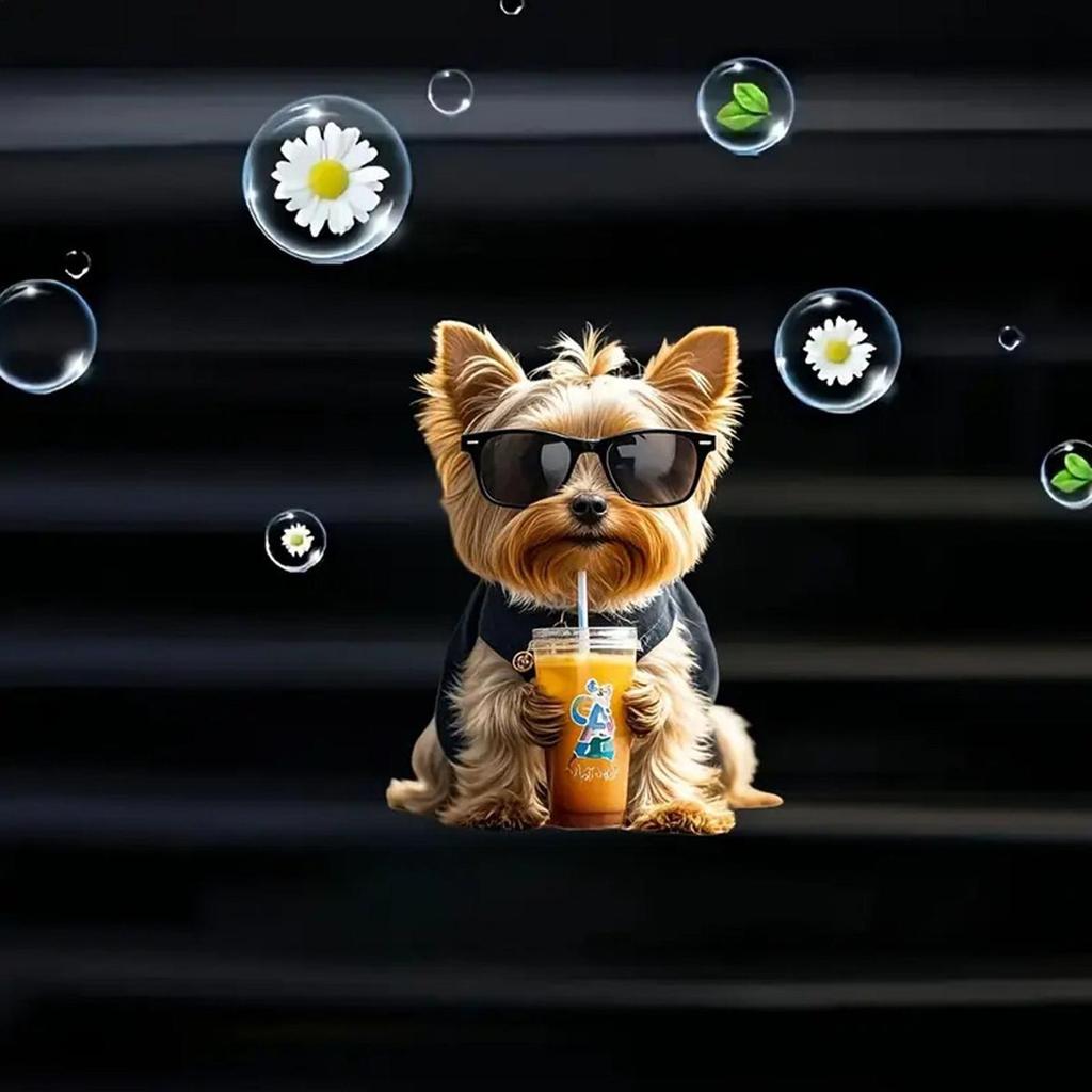 Vent Air Fresheners For Vehicles 2D Flat Acrylic Diffuser Decorative Dog Perfume Diffuser For Daily Commute Road Trip Night